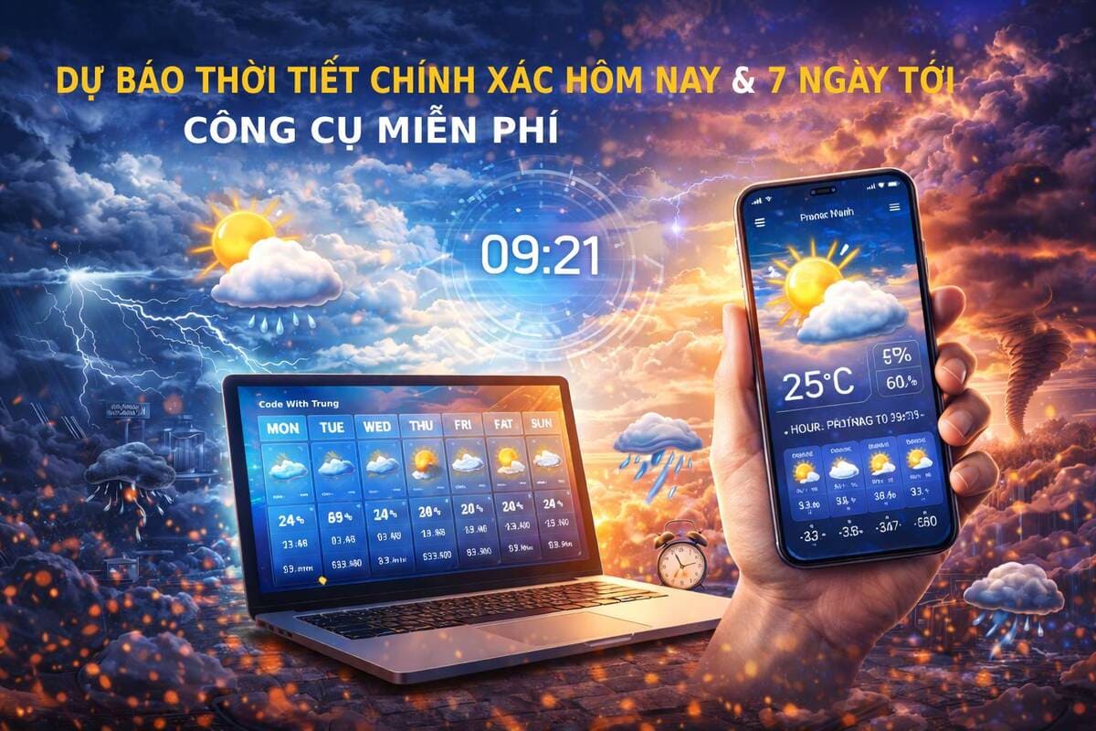 Dự Báo Thời Tiết Chính Xác Hôm Nay & 7 Ngày Tới - Công Cụ Miễn Phí