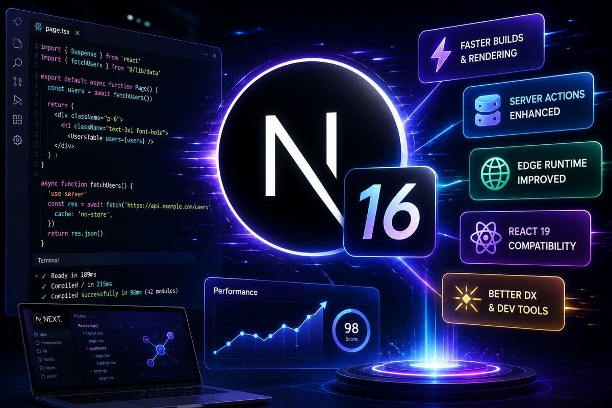 Next.js 16 Có Gì Mới? Tổng Hợp Tính Năng Nổi Bật Nhất 2026